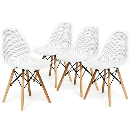Costway Plastic Hollow Out Chair Mid ...