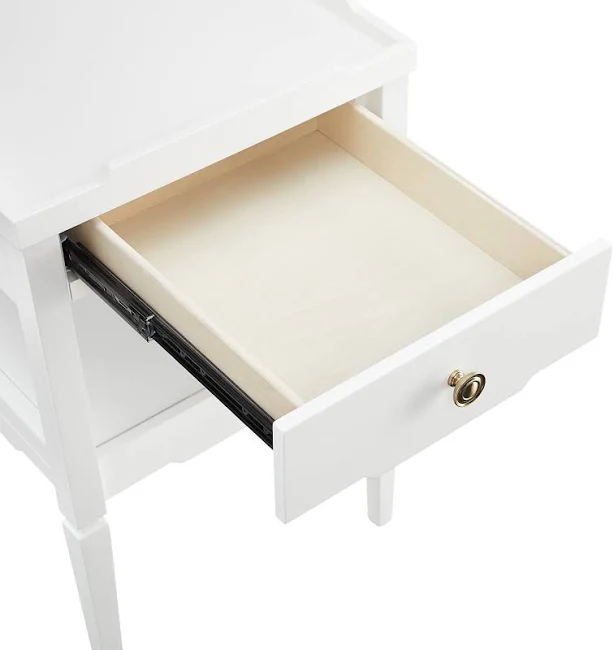 Foley Mid-Century White 1-Drawer Nigh...