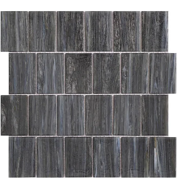 Midnight Gray Matte Glass Mosaic Subw...