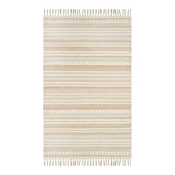 Panyer Ivory Striped Flatweave Rug