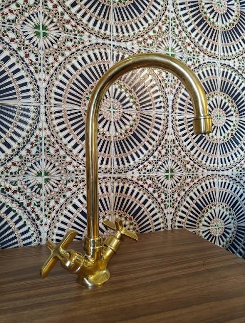 Unlacquered Solid Brass Kitchen Fauce...