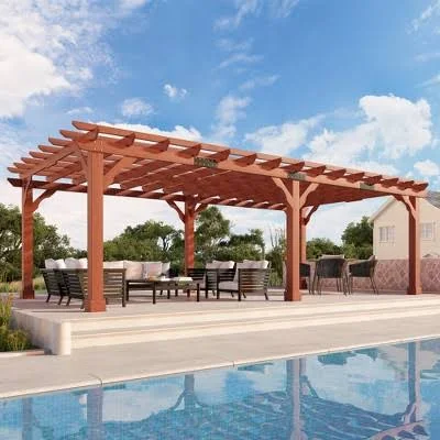 AMERLIFE 12x24 ft Cedar Wood Pergola