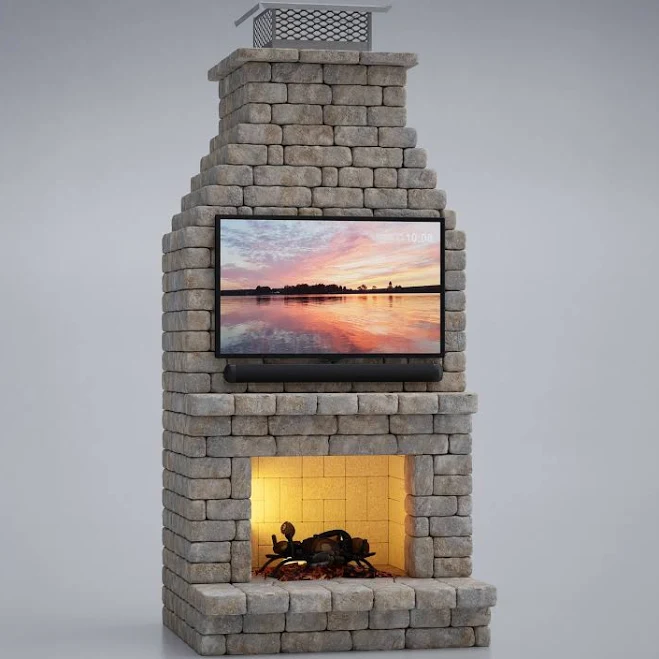 Bremview Outdoor Fireplace Kit with T...