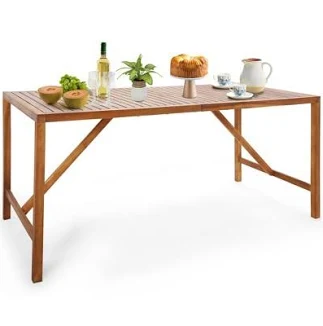 Costway Patio Rectangle Acacia Wood D...