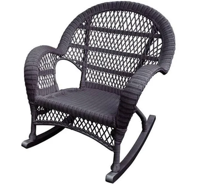Jeco White Wicker Rocker Chair
