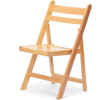 Wood Slatted Folding Chair