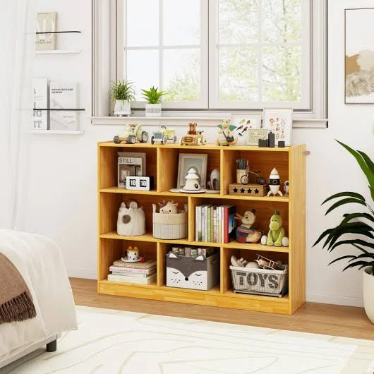 Costway 3-Tier Open Bookcase 8-Cube B...