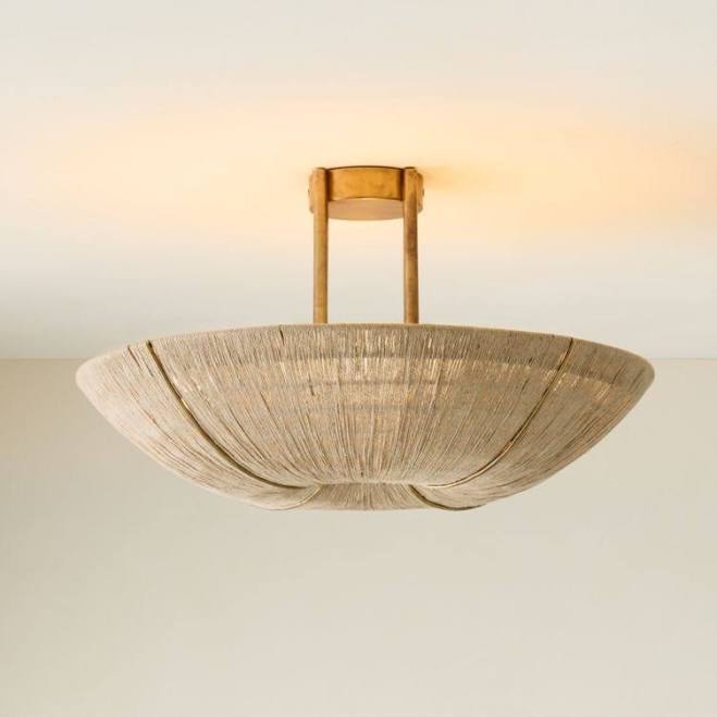 Delphine Natural Jute Semi-Flush Moun...