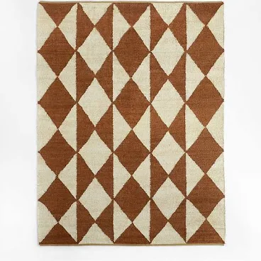 Handwoven Terracotta Natural Geometri...