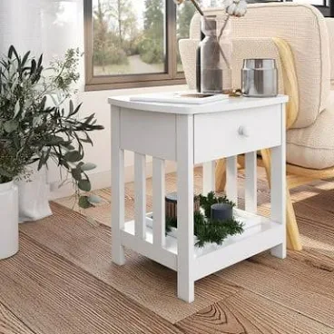Hestinysus white modern solid wood st...