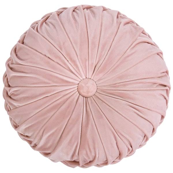 Holan Blush Pink Pleated Velvet Round...