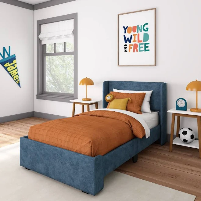 Max & Lily Twin Upholstered Bed with ...