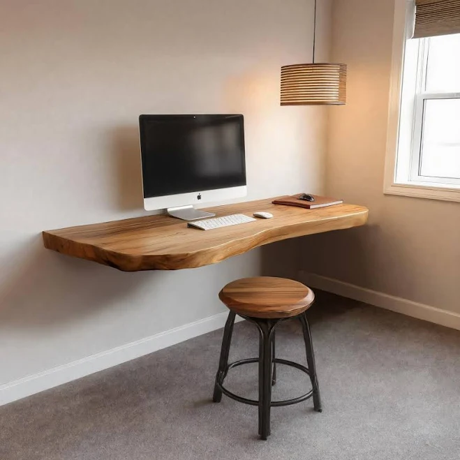 Modern Live Edge Floating Desk