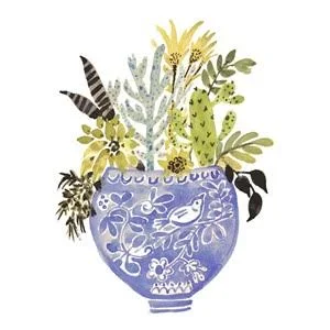Painted Vase of Flowers I by Karen Fi...