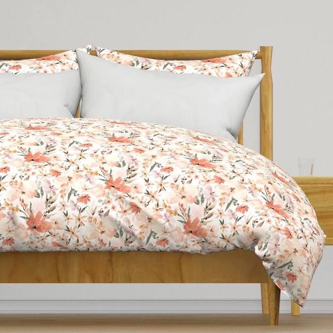 Peach Flowers Bedding - Peachy Floral...
