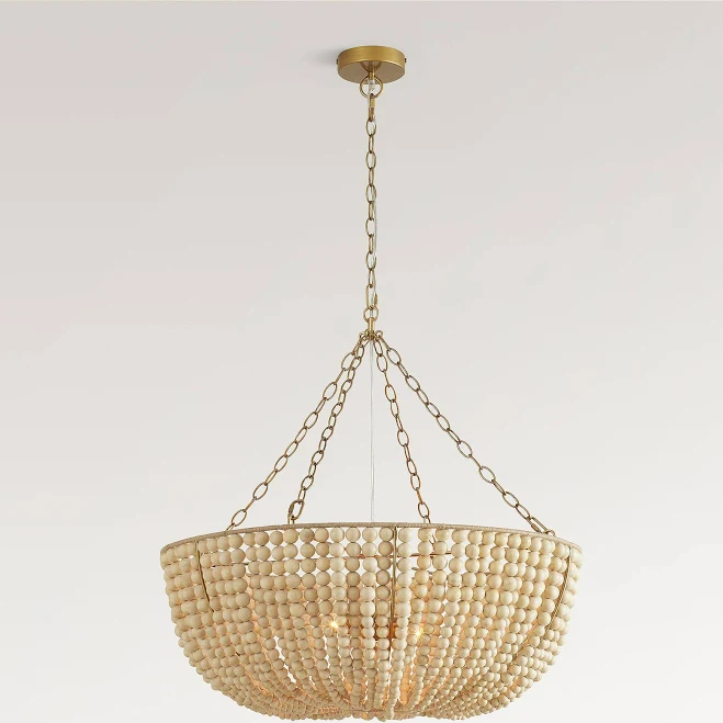 Pottery Barn Bristol Wood Bead Chande...