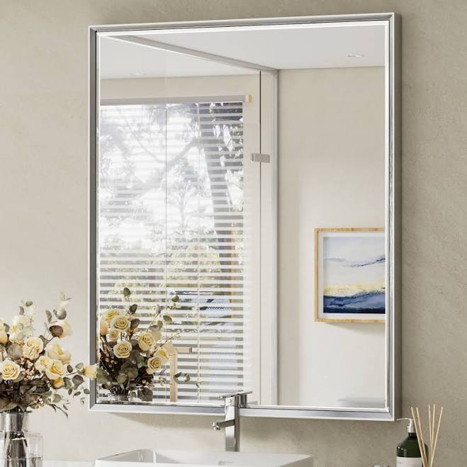 QueenFun Mirror 36-in Beveled Rectang...