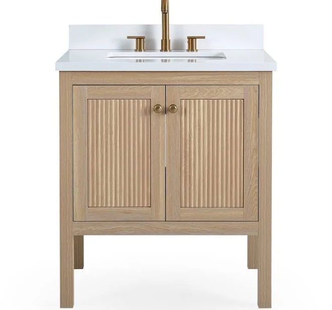 Sera 30 Inch Modern Light Oak Single ...