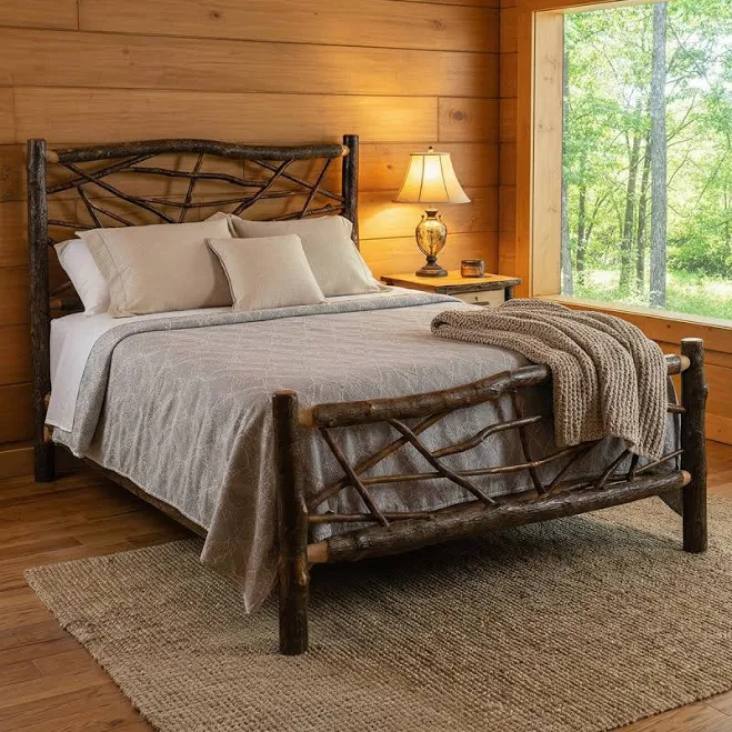 Black Forest Decor Hickory Log Twig Bed