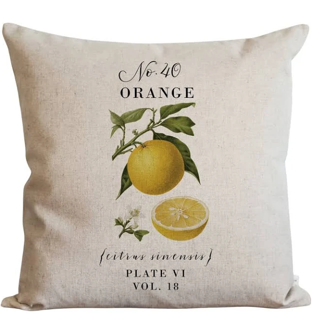 Botanical Orange Pillow Cover