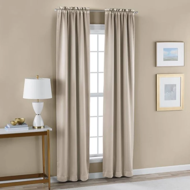 Mainstays Solid Blackout Curtain Pane...