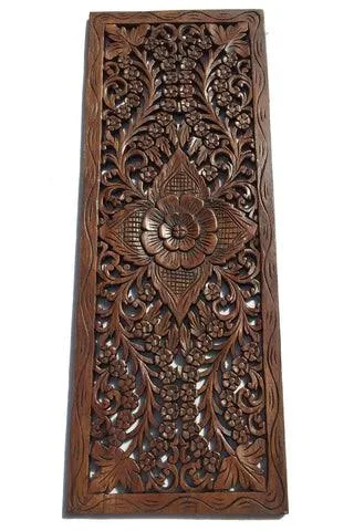 Floral Motifs Wood Wall Panel