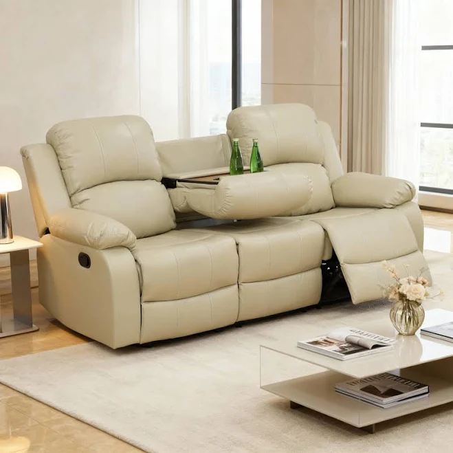 Gewnee 3-Seater Sofa with Console, Cu...