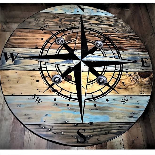 Rustic Spool Wood Round Table - 20