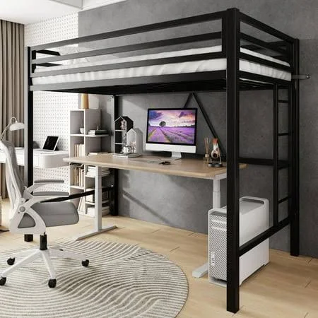 Amolife Twin Heavy Duty Metal Loft Bed