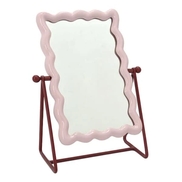 At Home Scalloped Tabletop Vanity Mirror
