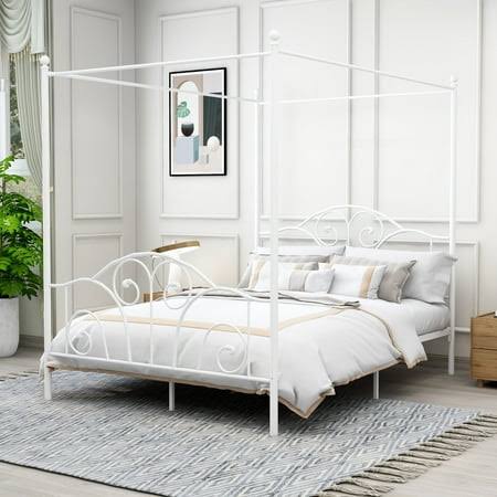 Aufank Vintage Four Post Metal Canopy...