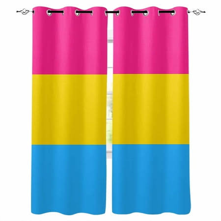 Color Stripes Blackout Curtains 63 In...