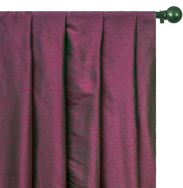 Fuchsia And Green Art Silk Curtain Pa...