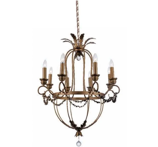 8-Light Bronze Chandelier with Clear ...