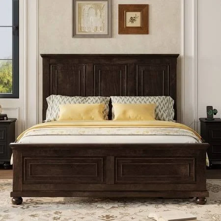 Mirightone Farmhouse King Size Bed Fr...