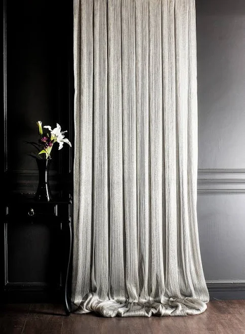 White and Gold Sheer Curtain: Custom ...