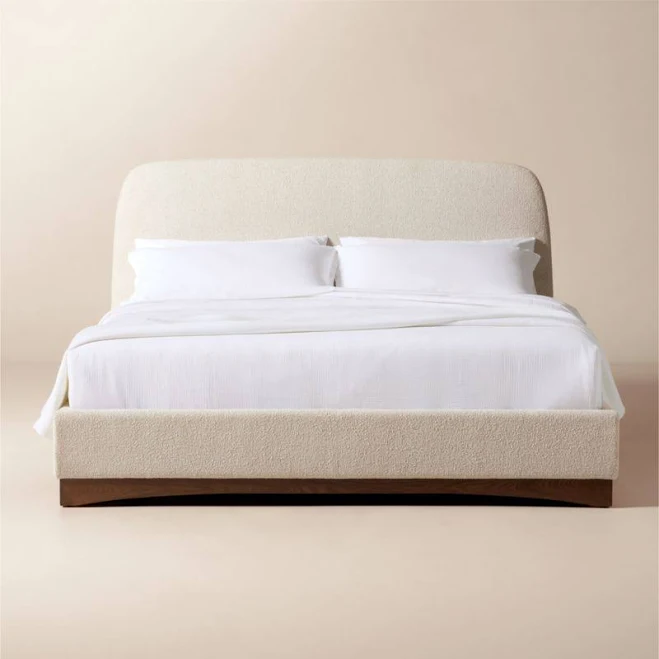 Auburn Warm White Boucle Upholstered ...