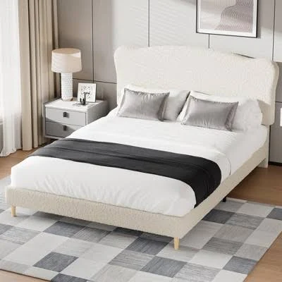 Upholstered Queen Bed Frame with Soft...