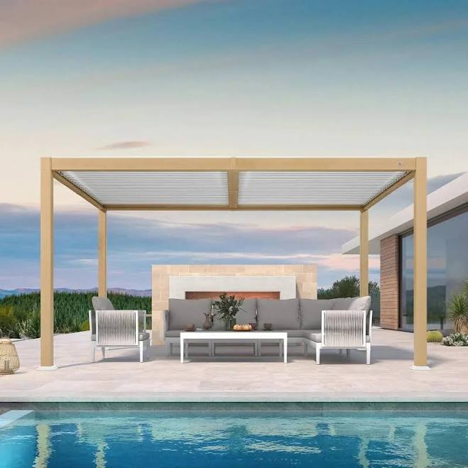 Purple Leaf Louvered Pergola Outdoor ...