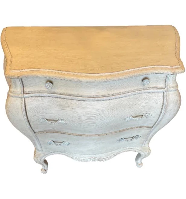 Small painted Bombe Chest, Cream