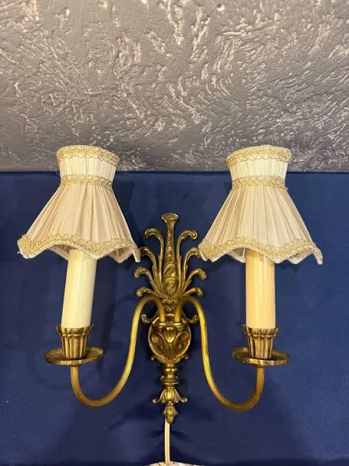 Vintage Brass Double Arm Wall Sconces...