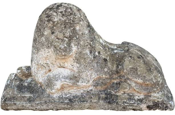 CAST STONE GARDEN STATUARY RECUMBENT ...