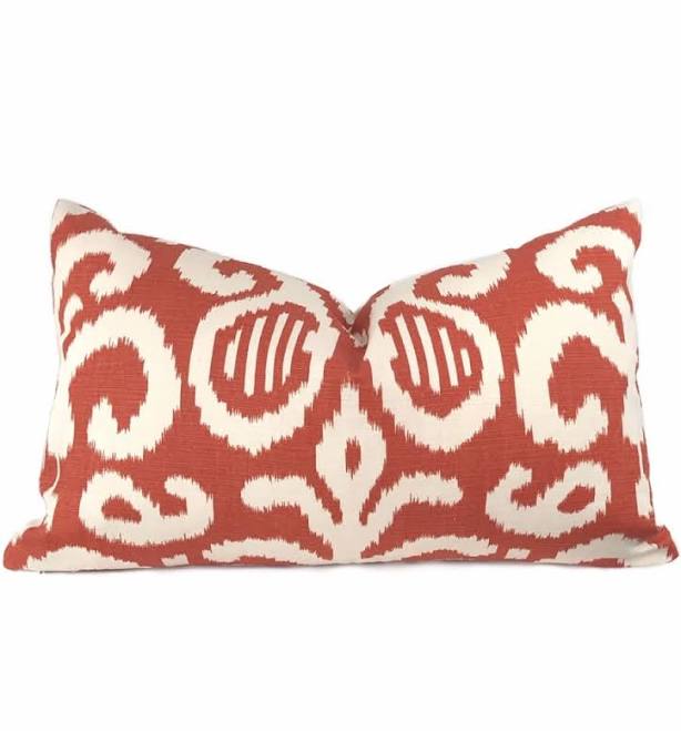 Suburban Home Rust Orange White Ikat ...