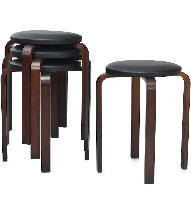 4-Pack Bentwood Stack Stools
