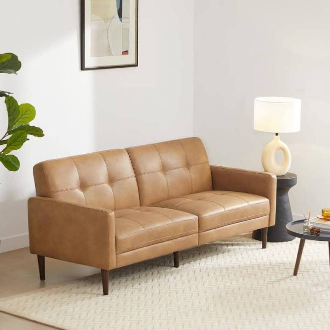 Atlas 73 in. Square Arm Faux Leather ...