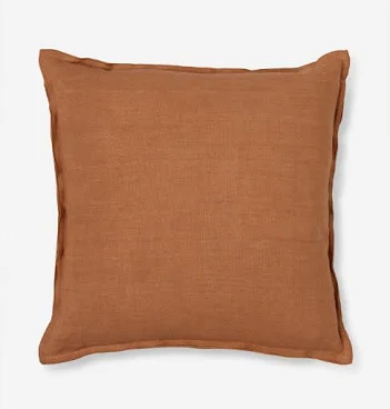 Arlo Linen Pillow, Burnt Orange, , Sq...