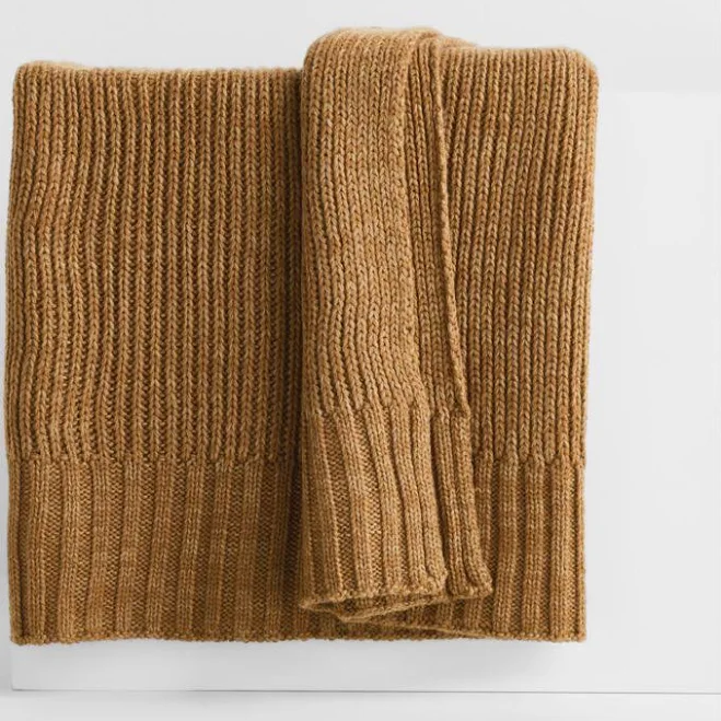 Crate & Barrel Sweater Knit Throw Bla...
