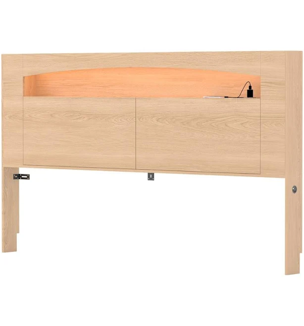 Headboard With Rgb Led Lights & Stora...