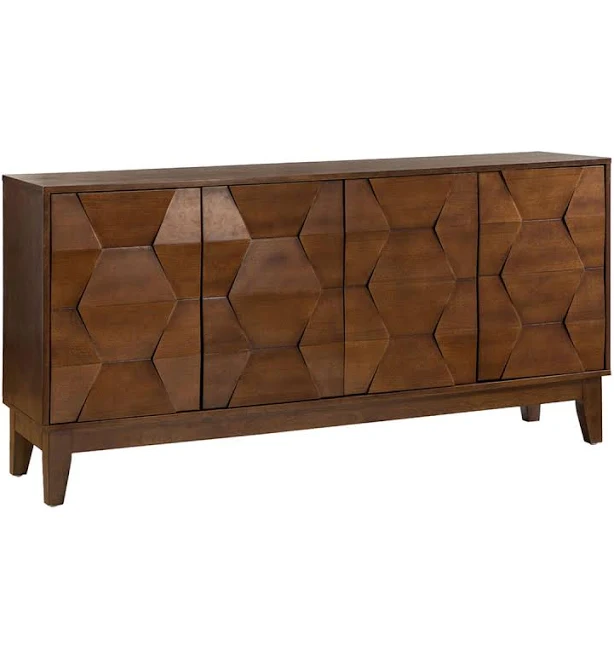 World Market Selah Walnut Carved Wood...