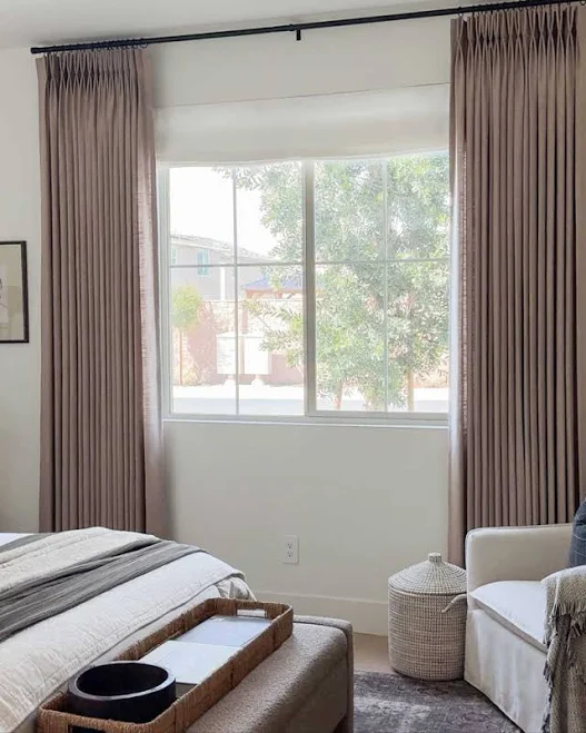 Easeease Linen Blackout Curtains Pinc...